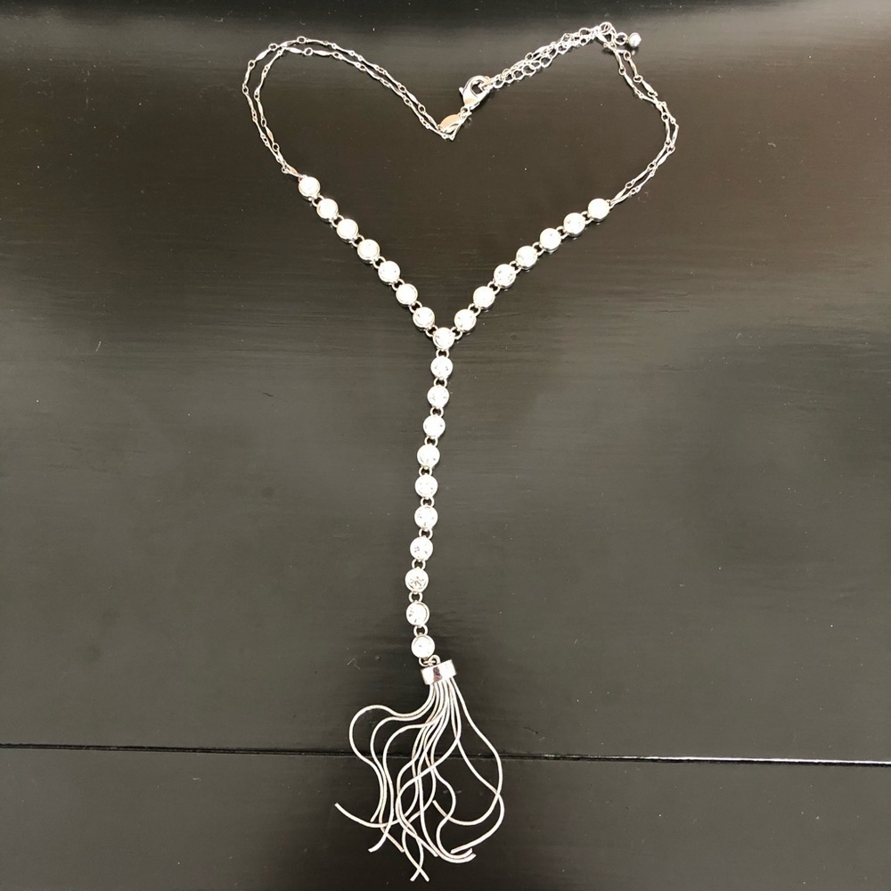 Elegant Costume Jewelry Silver and CZ Necklace